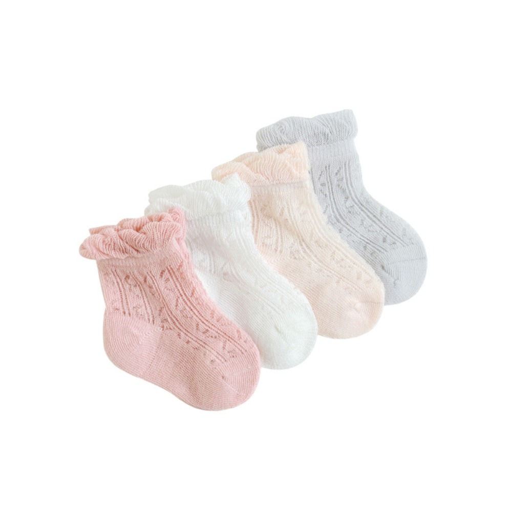 Unisex Baby Socks Non Slip - 4 Paia di Calzini in Cotone