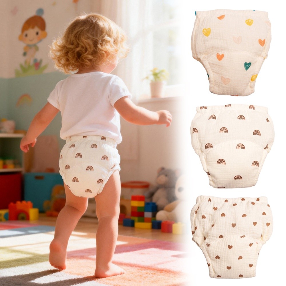 Toddler Training Pants Leak Proof - Pannolini Lavabili in Garza di Cotone