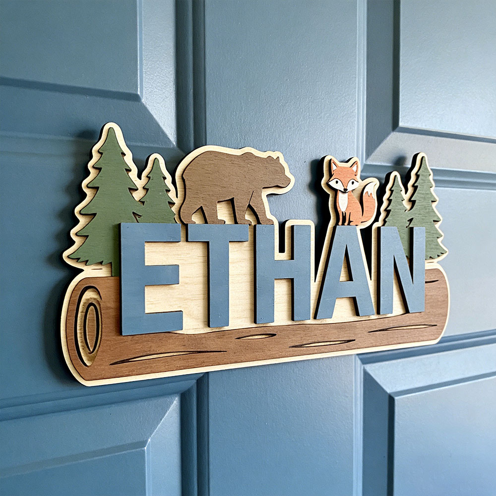 Nursery - Targa in Legno Personalizzata con Nome