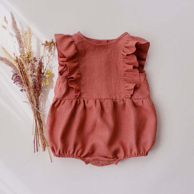 Baby Summer Linen Sleeveless Jumpsuit - Estate neonato neonato pagliaccetto lino in