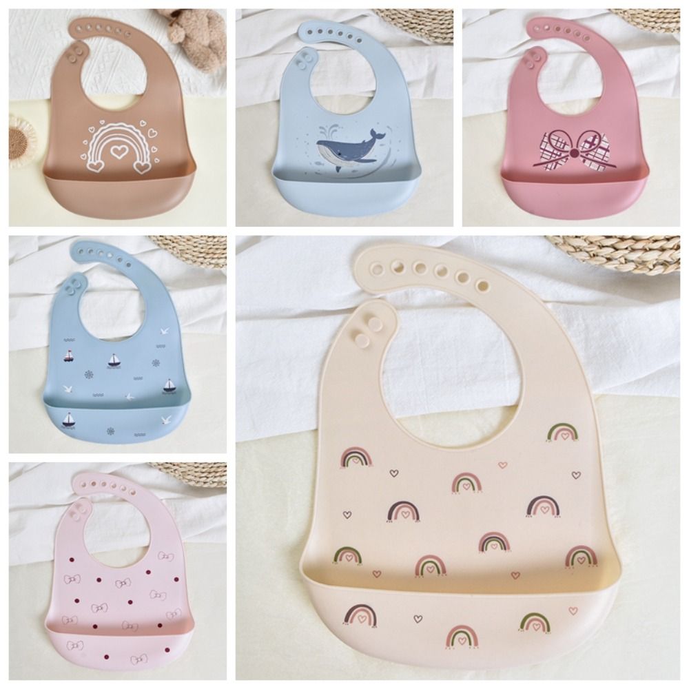 Waterproof Baby Bibs Silicone - Bavaglini per Bambini in Silicone Morbido,