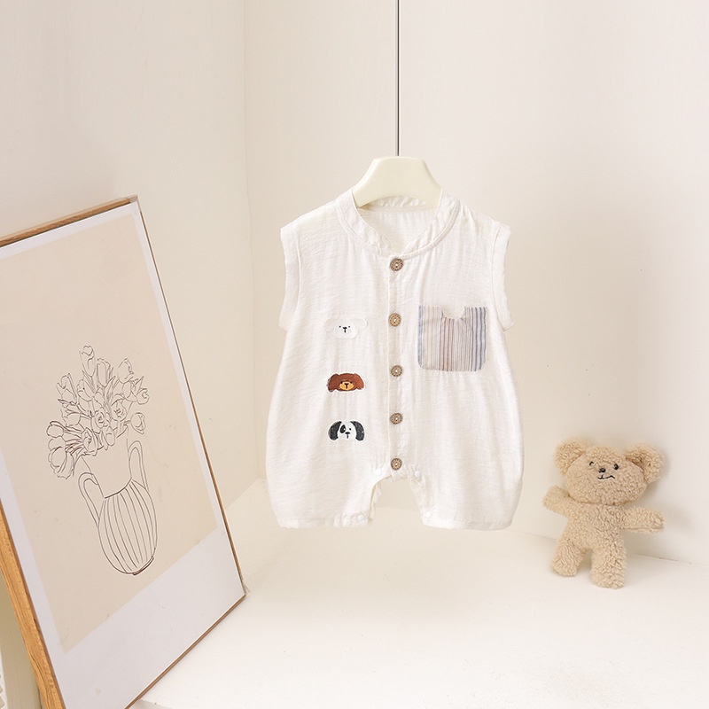 Baby Summer Linen Sleeveless Jumpsuit - Tutina Estiva 2026 per Neonati 3M-3Y