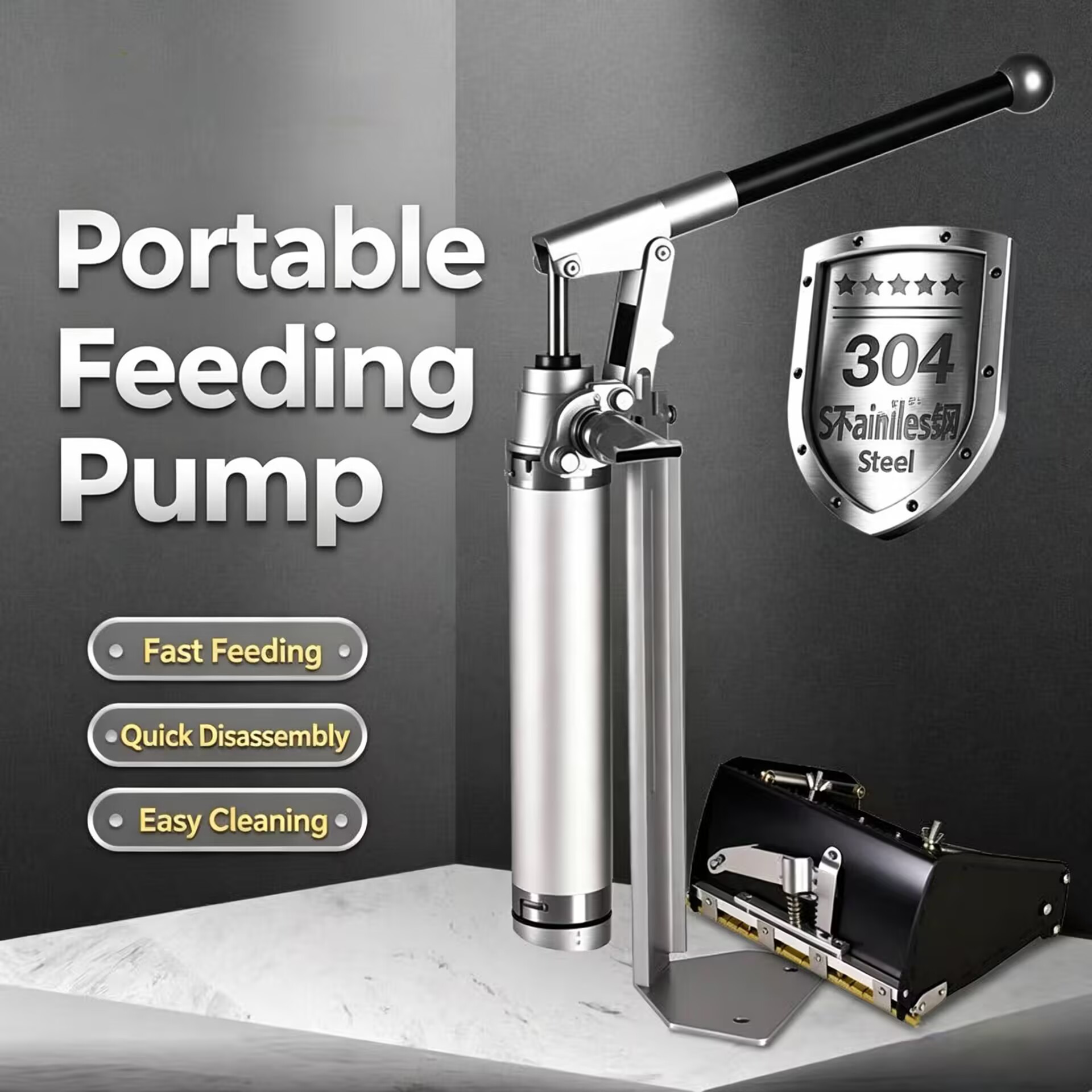 Feeding - Pompa di Aspirazione Manuale in Acciaio
