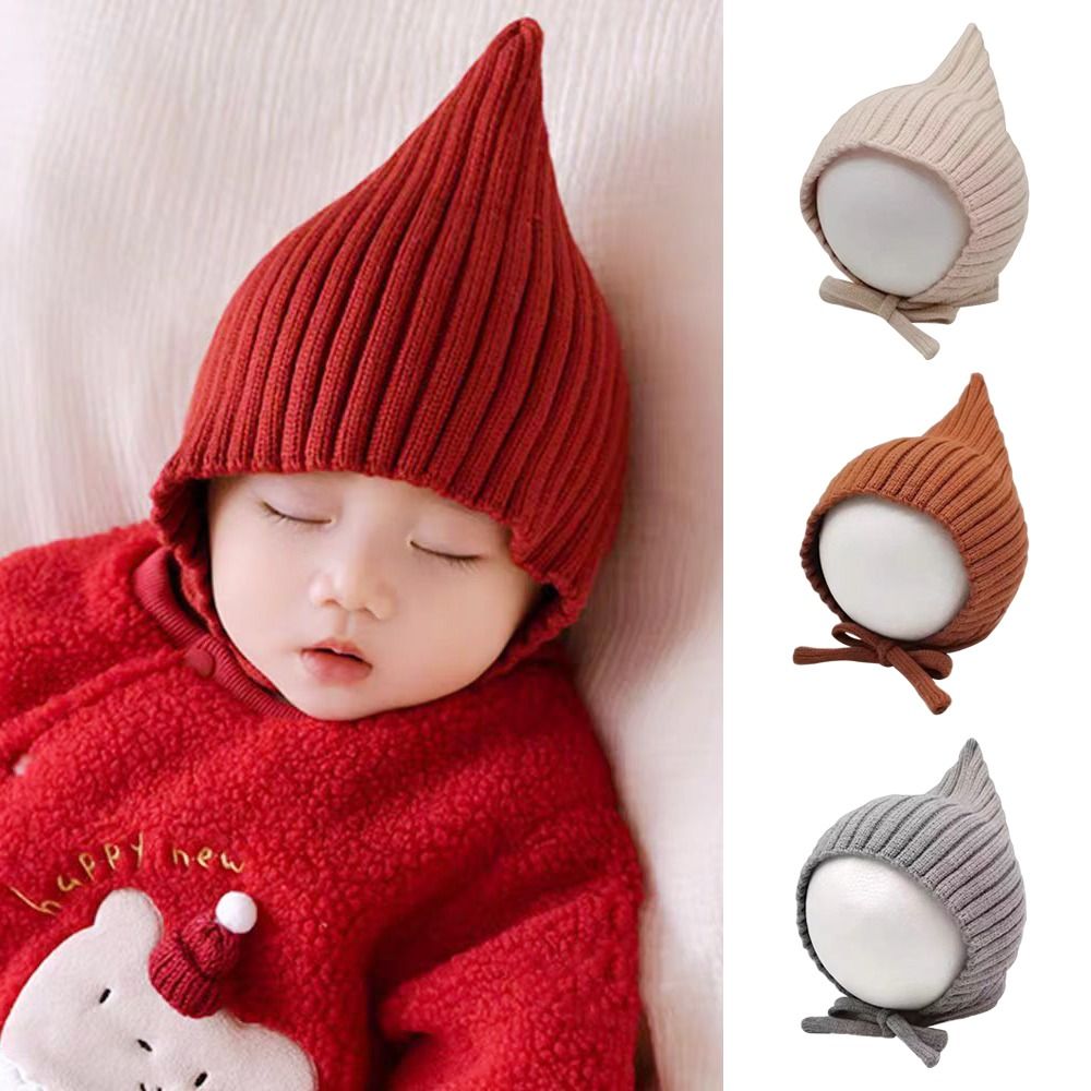 Infant Beanie Hat With Ears - Simpatico cappello da bambino in tinta