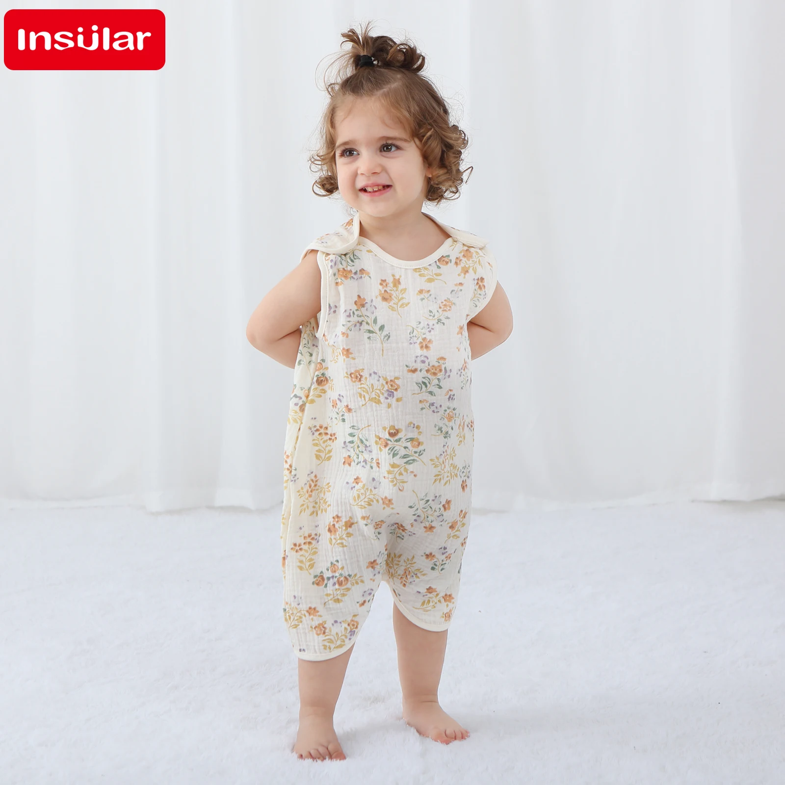 Newborn Baby Girl Romper Floral - Tutina per Neonata INSULAR, Morbido Body