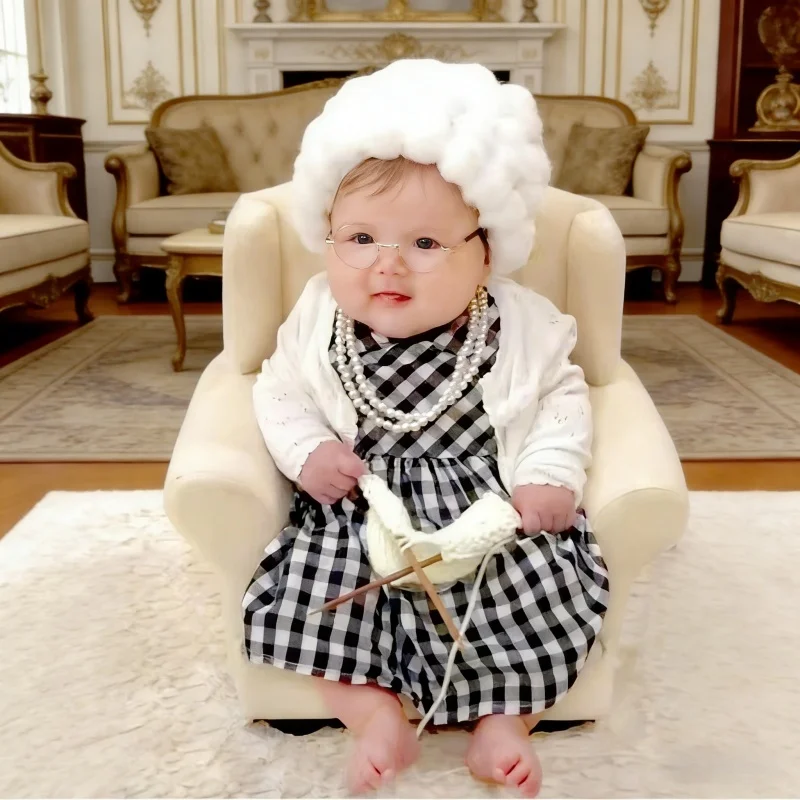Infant Photography Props Outfit - Accessori per Fotografia Neonati, Costume Nonna
