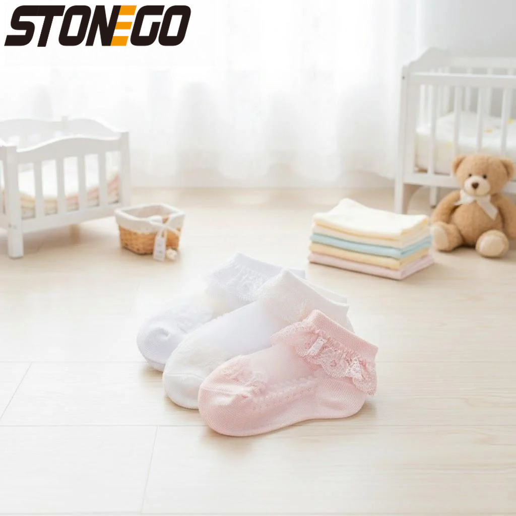 Unisex Baby Socks Non Slip - Calzini per neonati in rete floreale