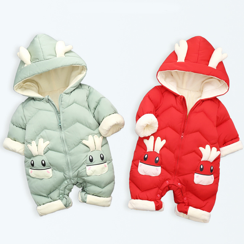 Cotton Baby Onesies Zipper - 1-3Y pagliaccetti in velluto spesso per