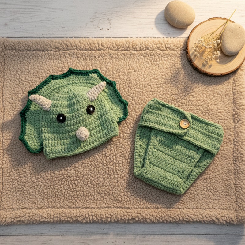 2 pezzi di dinosauro all'uncin - Infant Photography Props Outfit recensione e prezzo