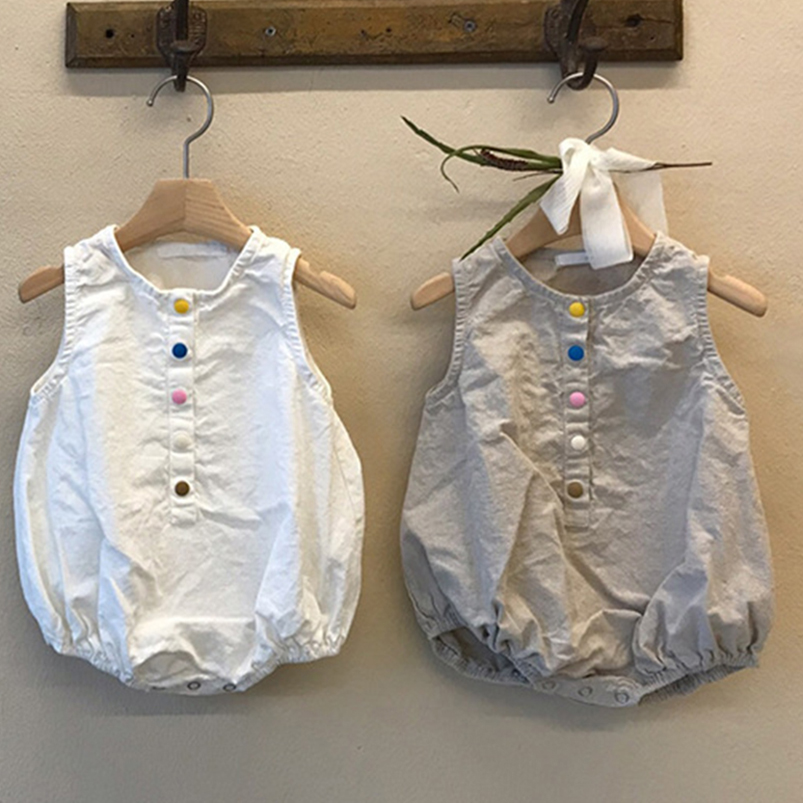 Lino cotone ragazzi pagliaccet - Baby Summer Linen Sleeveless Jumpsuit recensione e prezzo