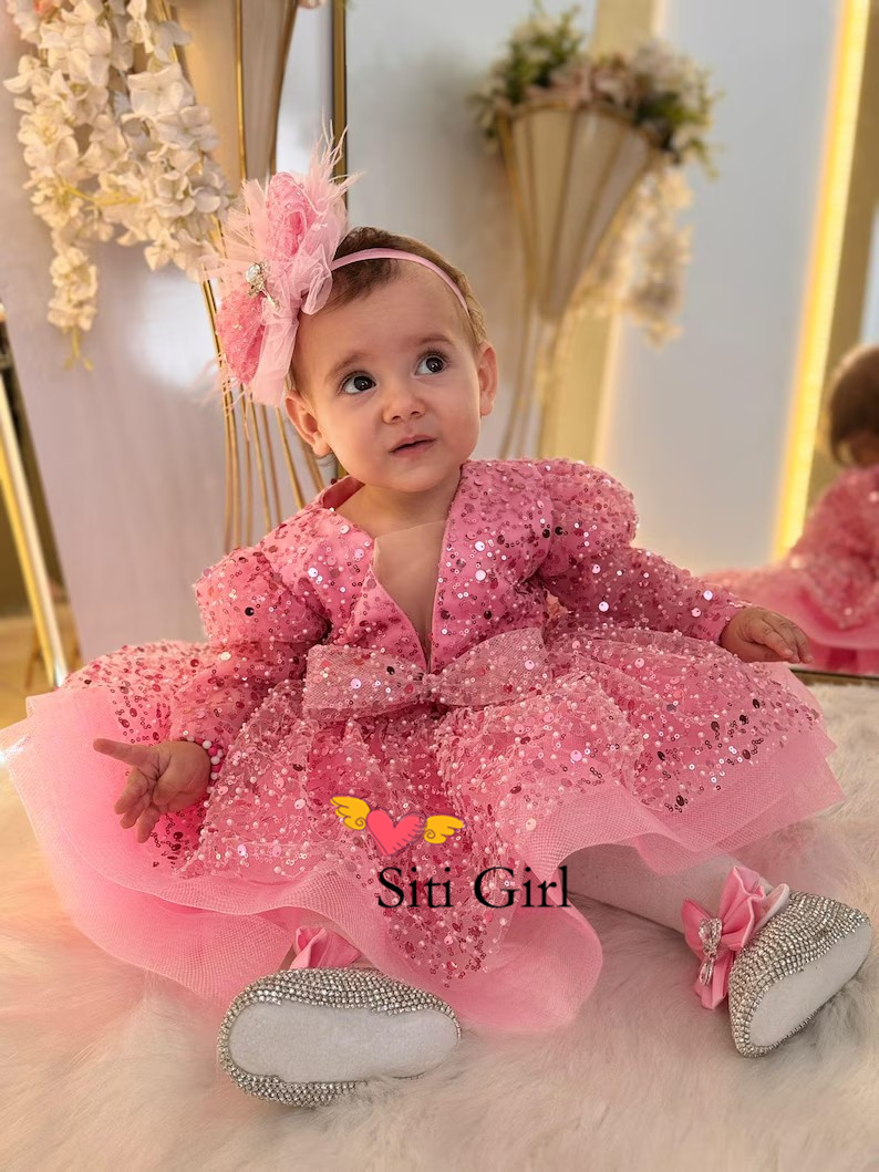 Abito da principessa rosa per  - Toddler Girl Tulle Party Dress recensione e prezzo