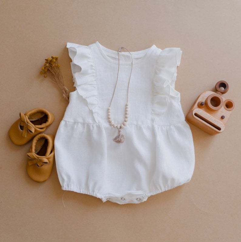 Estate neonato neonato pagliac - Baby Summer Linen Sleeveless Jumpsuit recensione e prezzo