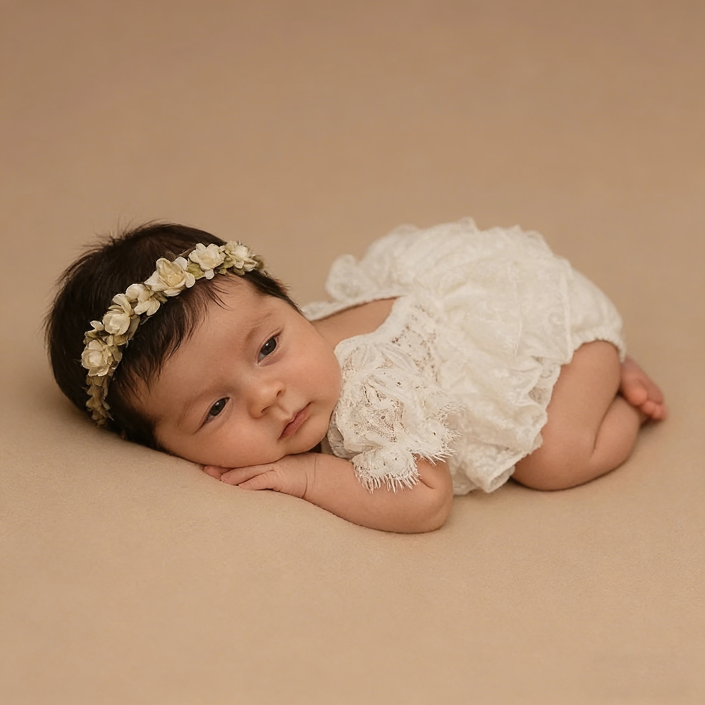 Completo per Fotografia Neonat - Newborn Baby Girl Romper Floral recensione e prezzo