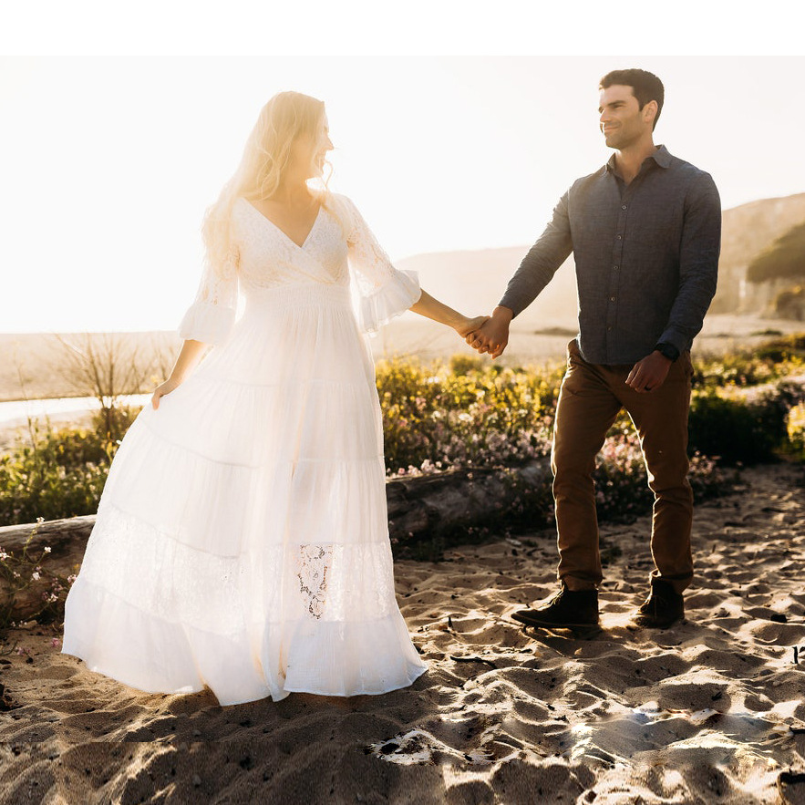 Abito lungo in pizzo e chiffon - Maternity Wear recensione e prezzo