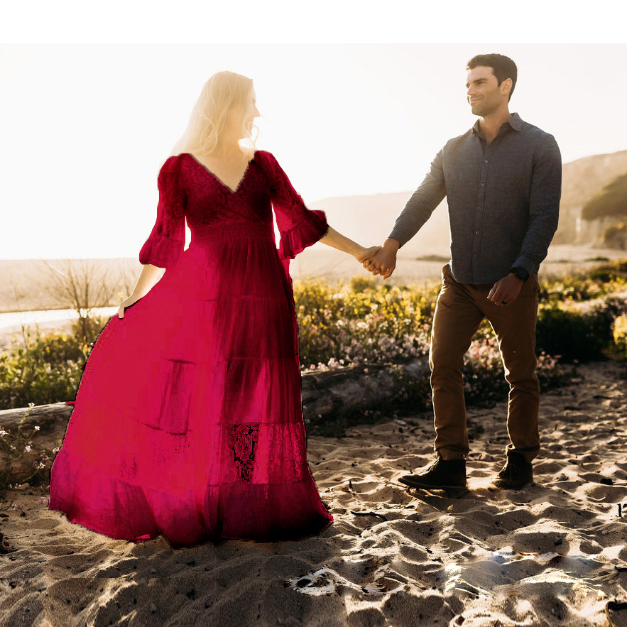 Abito lungo in pizzo e chiffon - Maternity Wear recensione e prezzo
