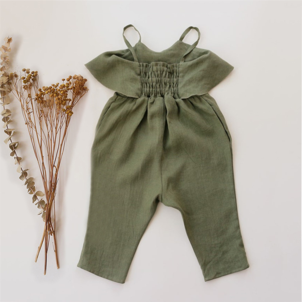 Vestiti estivi per bambina pag - Baby Summer Linen Sleeveless Jumpsuit recensione e prezzo