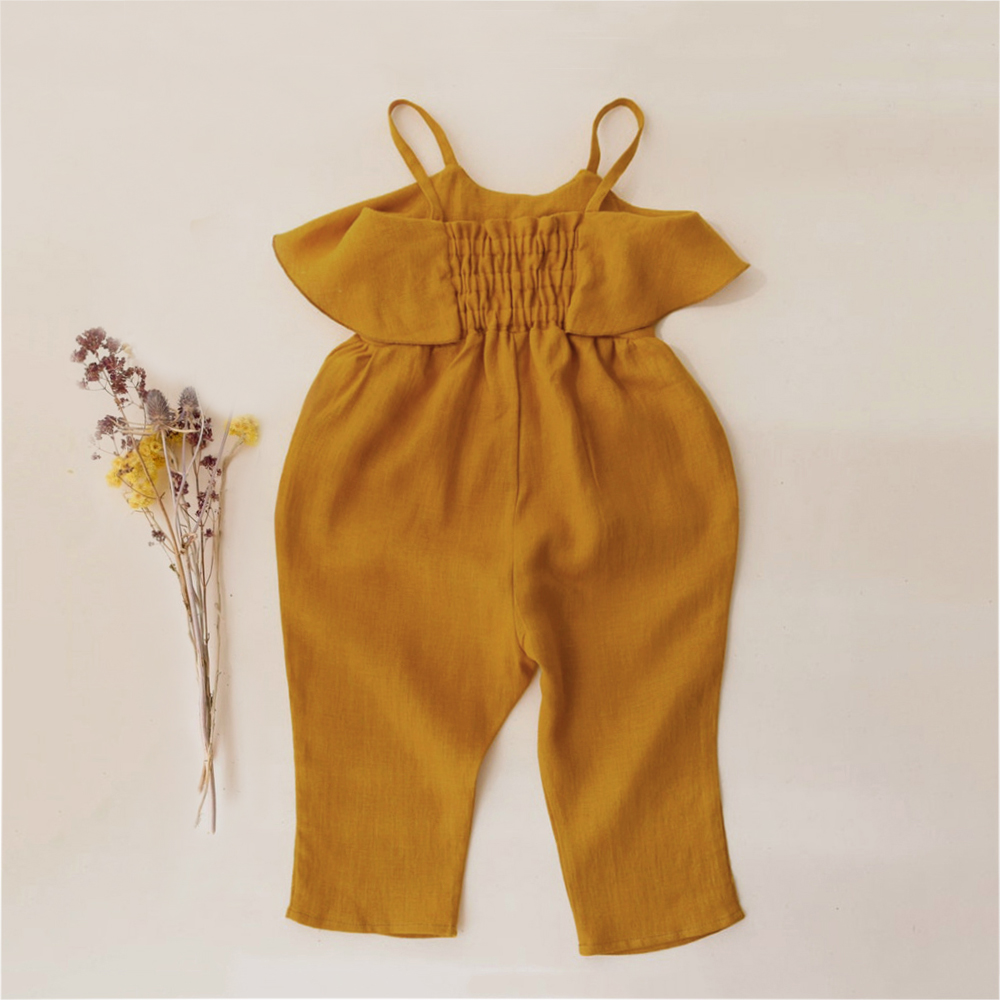 Vestiti estivi per bambina pag - Baby Summer Linen Sleeveless Jumpsuit recensione e prezzo