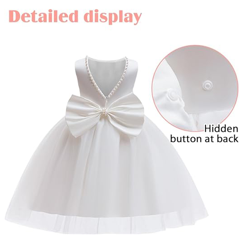 Abito elegante bianco da comun - Toddler Girl Tulle Party Dress recensione e prezzo