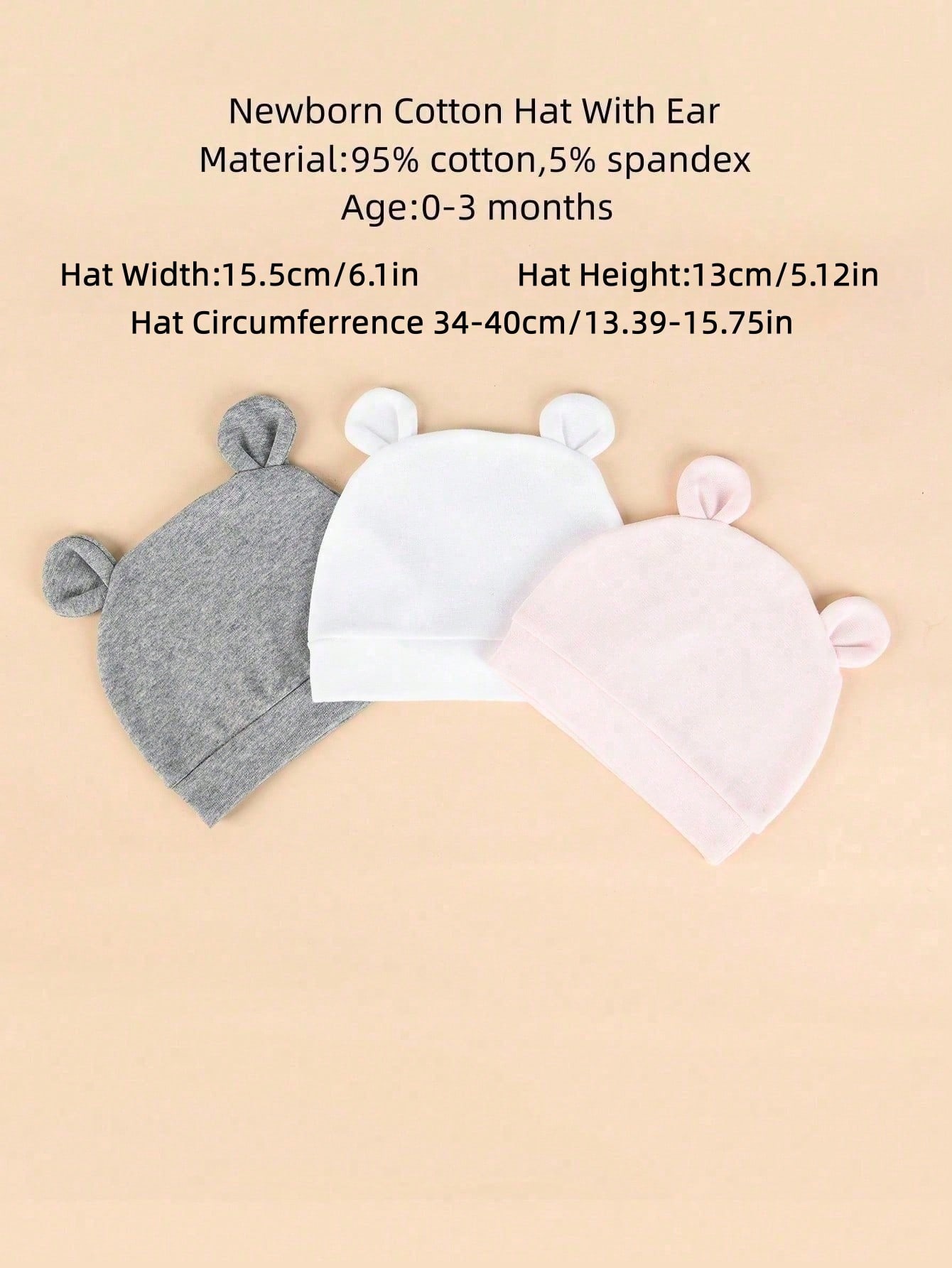 Set di 3 Cappellini per Neonat - Infant Beanie Hat With Ears recensione e prezzo