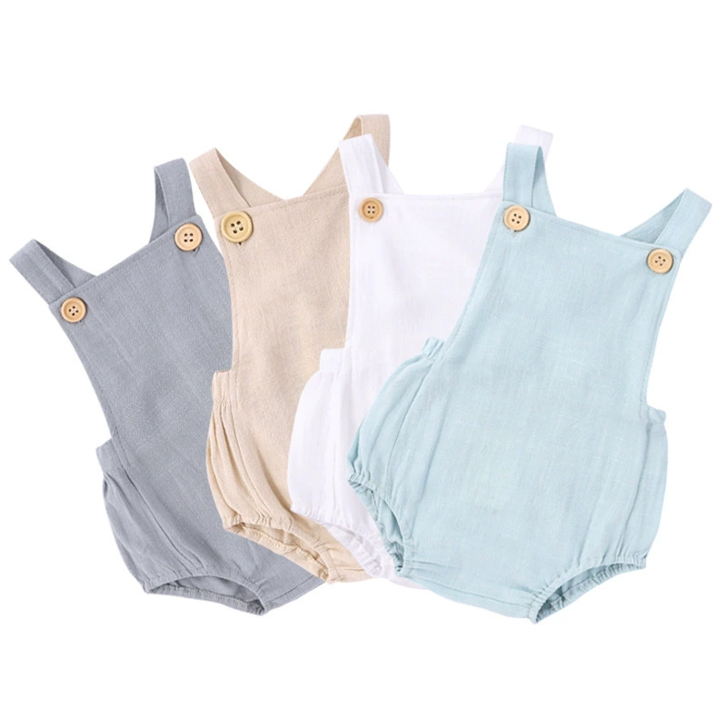 2025 Estate Neonati maschi Rag - Baby Summer Linen Sleeveless Jumpsuit recensione e prezzo
