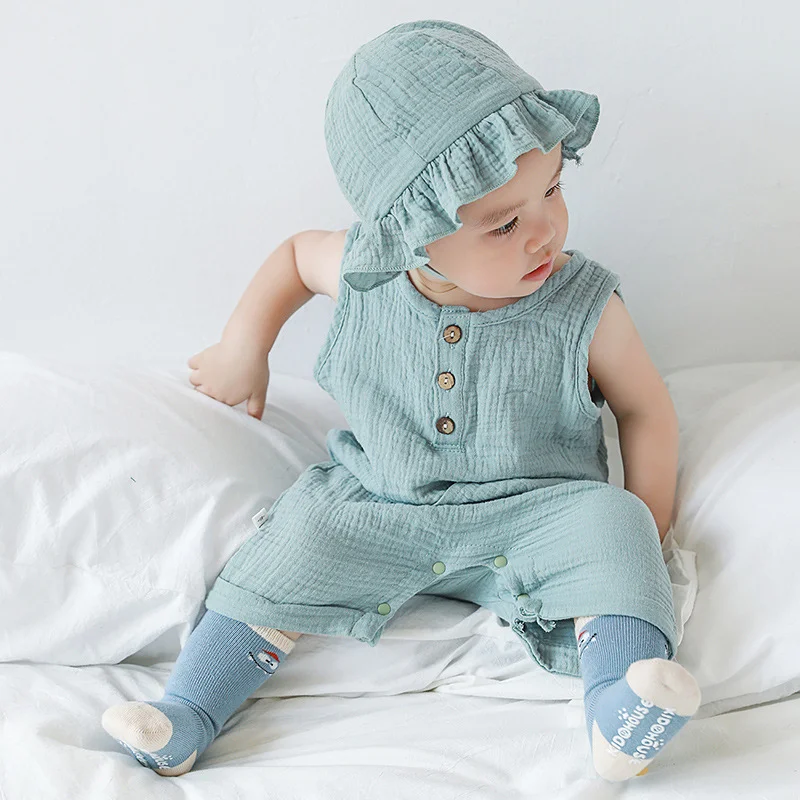 2 pz/set vestiti estivi per ba - Baby Summer Linen Sleeveless Jumpsuit recensione e prezzo