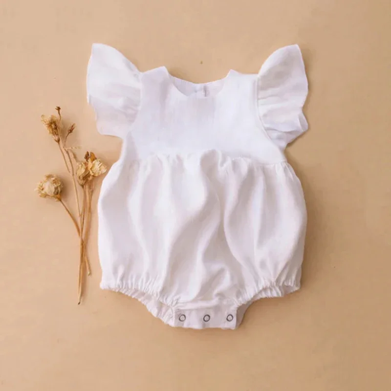 0-24M vestiti della neonata de - Baby Summer Linen Sleeveless Jumpsuit recensione e prezzo
