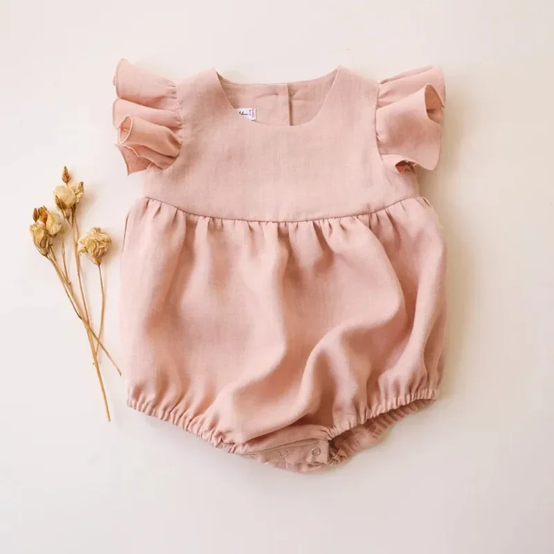 0-24M vestiti della neonata de - Baby Summer Linen Sleeveless Jumpsuit recensione e prezzo