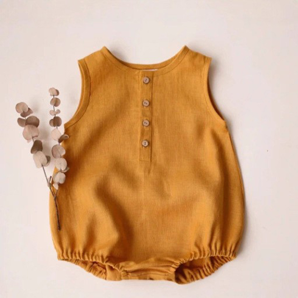 Neonati maschi Lino Cotone Pag - Baby Summer Linen Sleeveless Jumpsuit recensione e prezzo