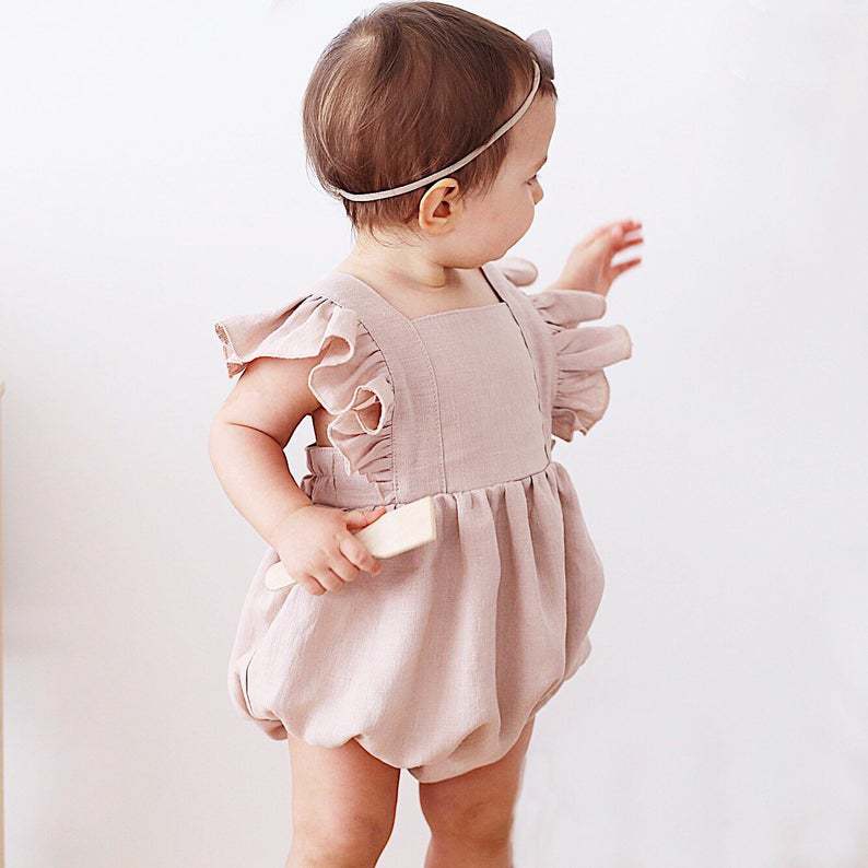 Tutine Estive per Bambine in C - Baby Summer Linen Sleeveless Jumpsuit recensione e prezzo