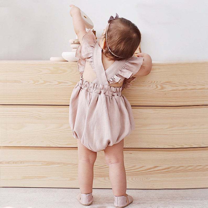 Tutine Estive per Bambine in C - Baby Summer Linen Sleeveless Jumpsuit recensione e prezzo