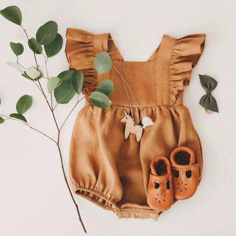 Tutine Estive per Bambine in C - Baby Summer Linen Sleeveless Jumpsuit recensione e prezzo
