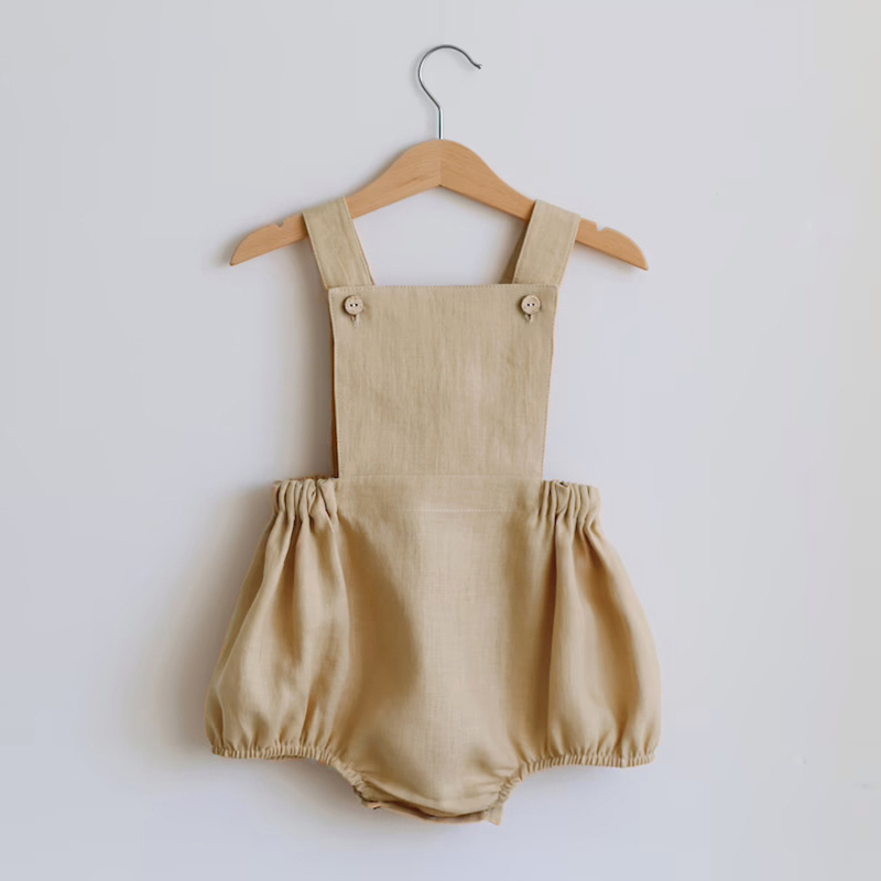 Neonato Ragazzo Ragazza Paglia - Baby Summer Linen Sleeveless Jumpsuit recensione e prezzo