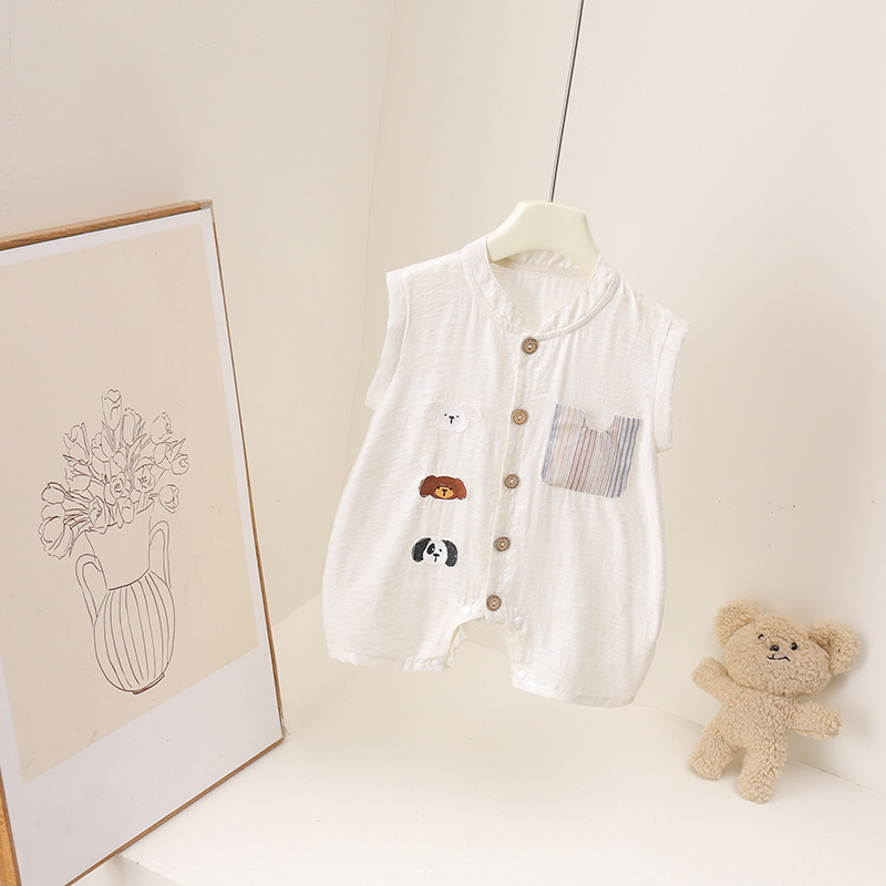 Pagliaccetto estivo per neonat - Baby Summer Linen Sleeveless Jumpsuit recensione e prezzo